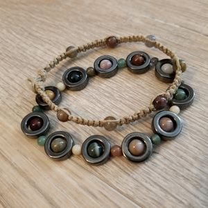 agate and hematite bracelet set